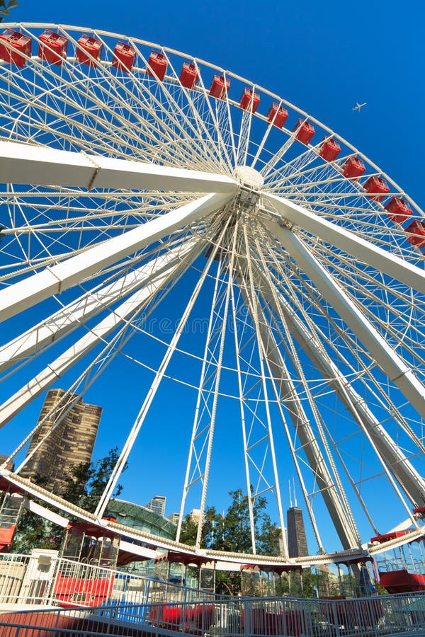 Chicago ferris marynarki wojennej mola koło obraz stock