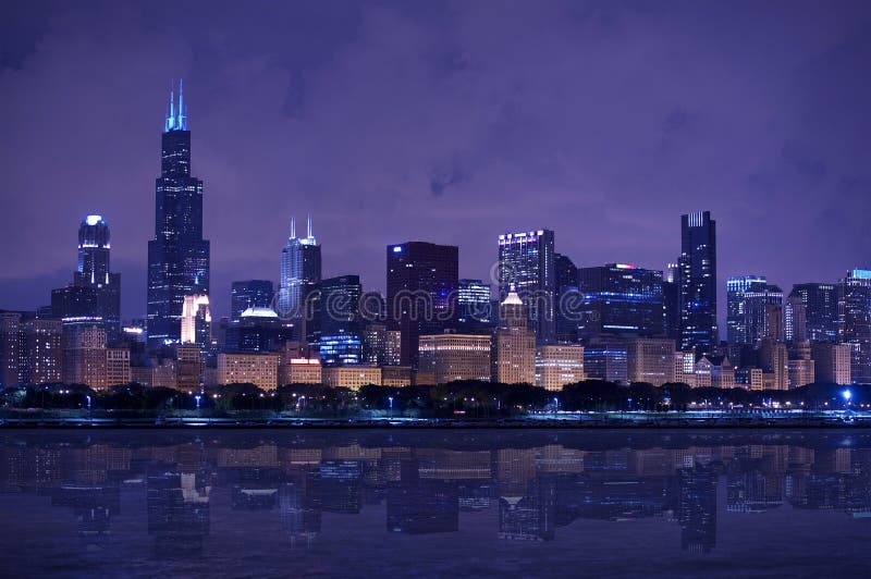 Chicago horisontpanorama arkivfoton Chicago horisontpanorama arkivfoton