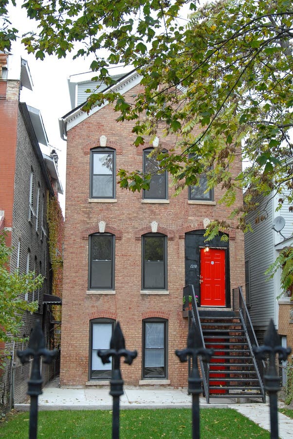 Chicago House. stock photo. Image of architecture, brick 1408338