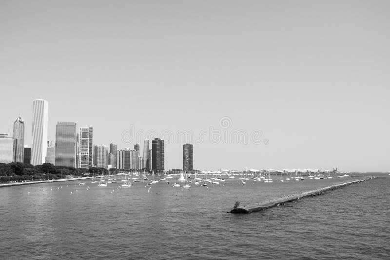 Chicago, IL-août 19,2015 : Ville et pilier photos libres de droits Chicago, IL-août 19,2015 : Ville et pilier photos libres de droits