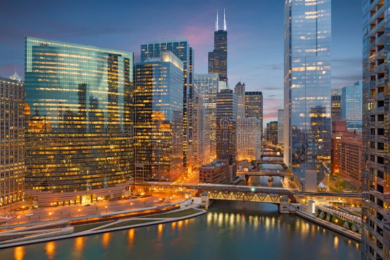 Chicago, Illinois, USA Cityscape Stock Photo - Image of illinois, place ...