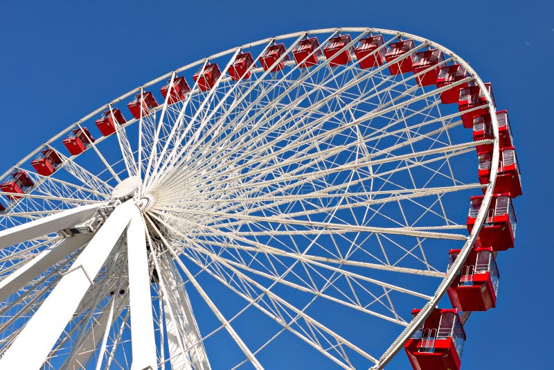 Chicago navy pier giant ferris wheel close up royalty free stock images
