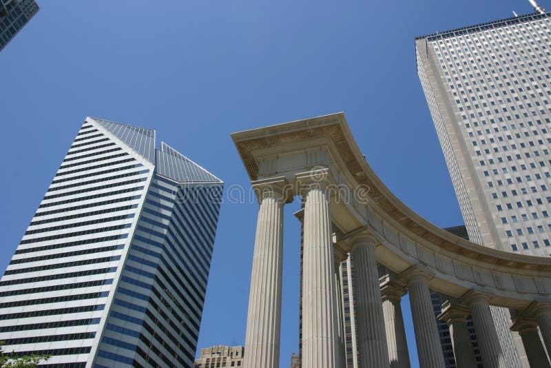 Chicago Pillars stock photo. Image of modern, cityscape 1009038