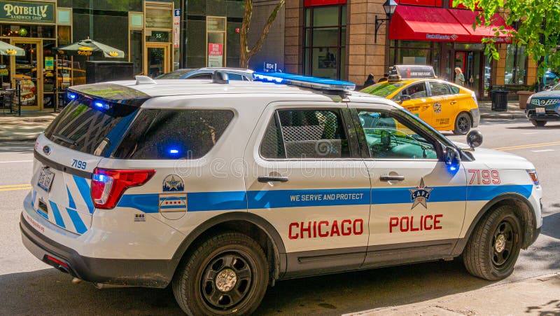 Chicago-Polizei Motor- CHICAGO, USA - 12. JUNI 2019 lizenzfreie stockfotos Chicago-Polizei Motor- CHICAGO, USA - 12. JUNI 2019 lizenzfreie stockfotos