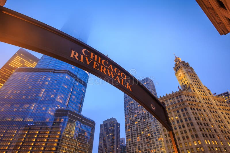 Chicago Riverwalk sign royalty free stock photos Chicago Riverwalk sign royalty free stock photos