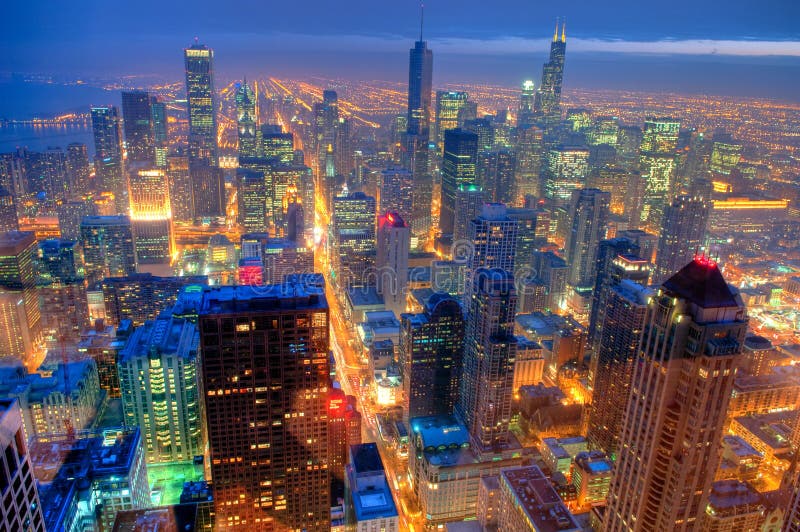 Chicago Skyline at Night.