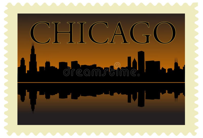 Chicago stamp stock illustration