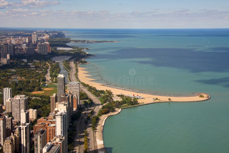 Chicago strand fotografering för bildbyråer. Bild av centrala 26875463