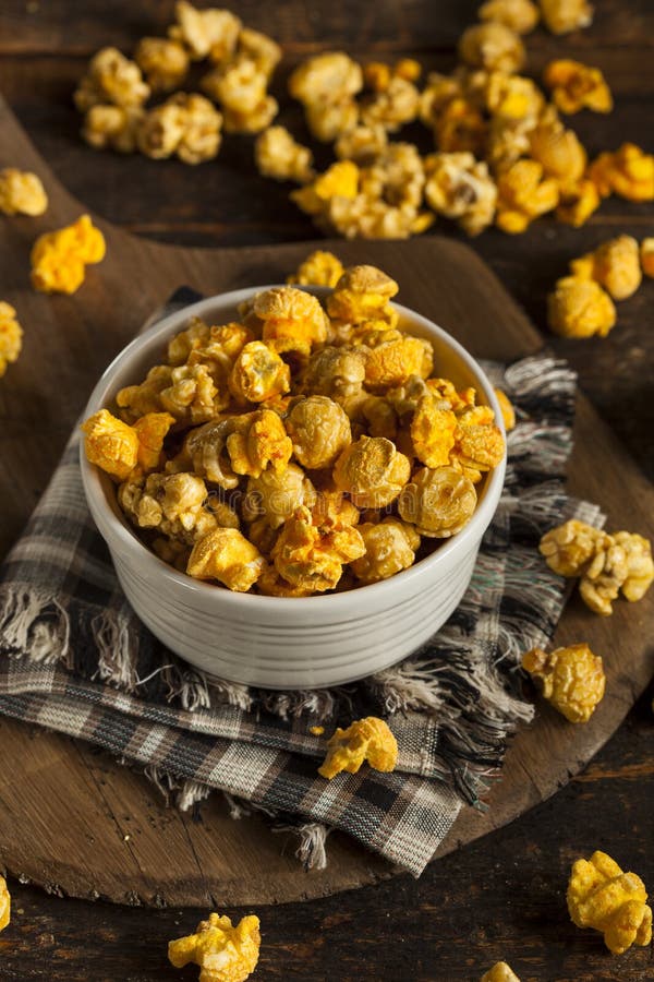 Chicago Style Caramel and Cheese Popcorn Stock Photo - Image of junk ...