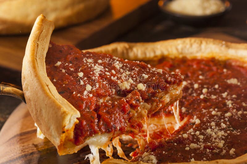 Chicago Style Deep Dish Cheese Pizza Stock Photo Image of deepdish