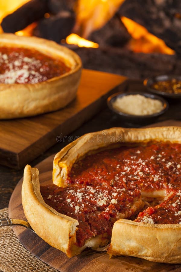 Chicago Style Deep Dish Cheese Pizza Stock Photo Image of deepdish