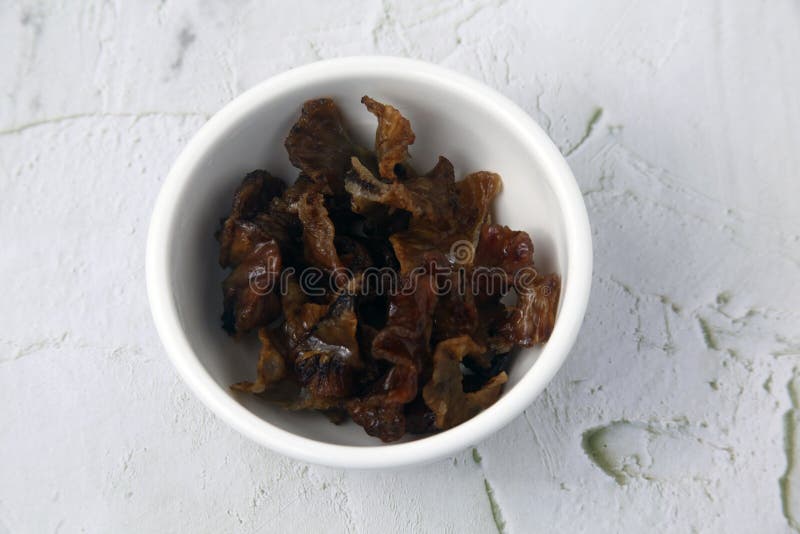 Chicharon Bulaklak or Deep Fried Pork Ruffle Fat Stock Photo Image of