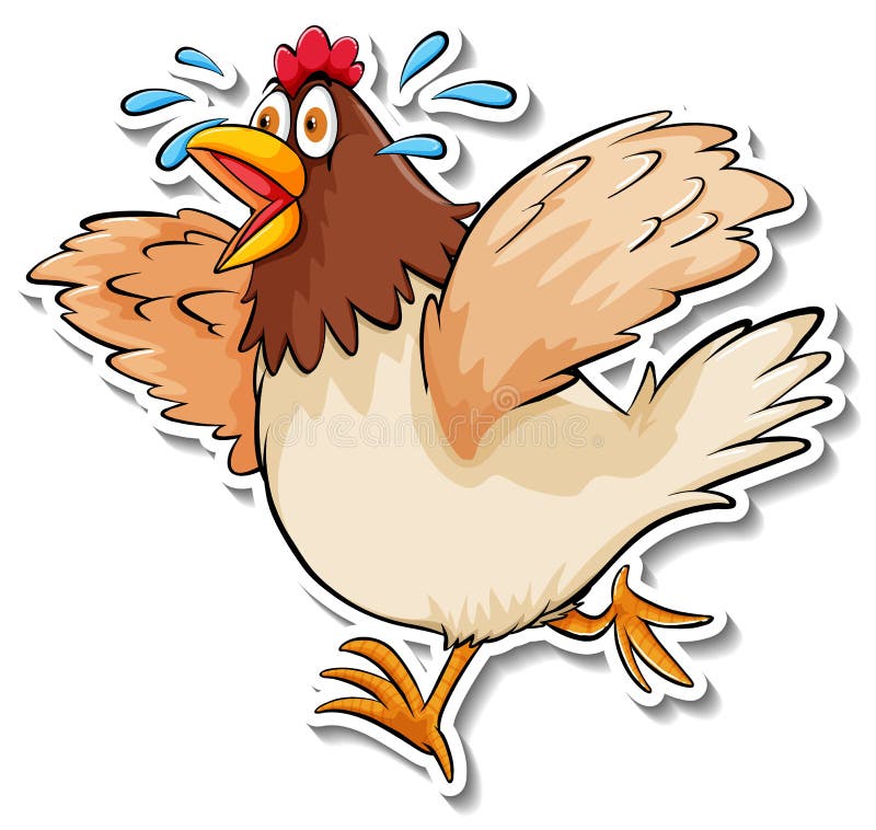 A Chicken Animal Cartoon Sticker Stock Vector - Illustration of ...