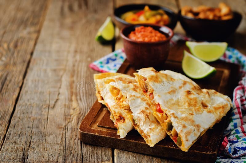 Chicken Bell Pepper Quesadilla Stock Photo Image of lunch, portion