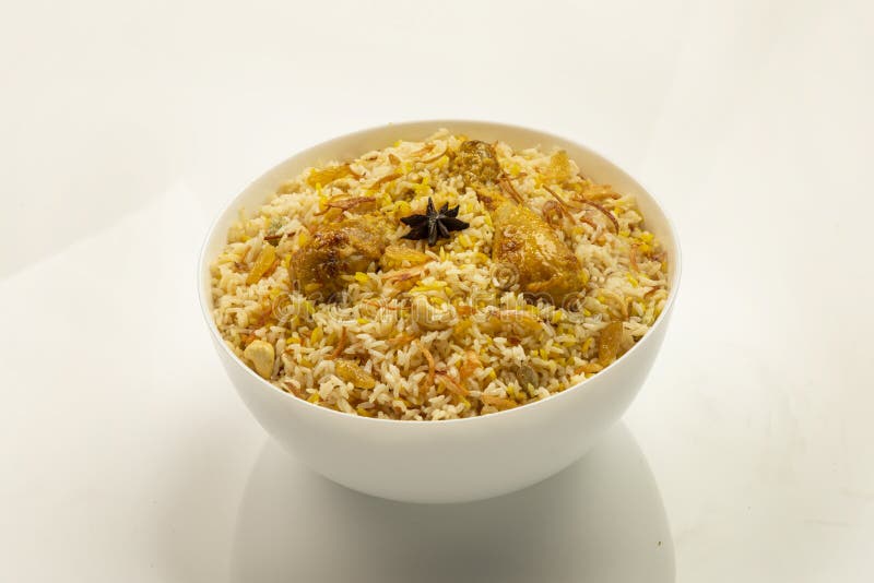Chicken Biriyani Isolated on White Backgound Stock Image Image of