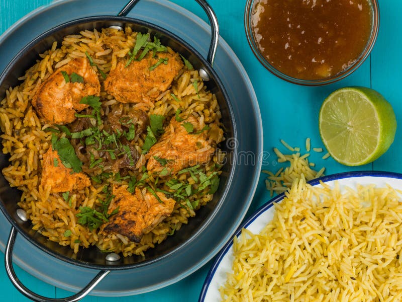 Chicken Biryani with Basmati Rice Stock Photo Image of chopped