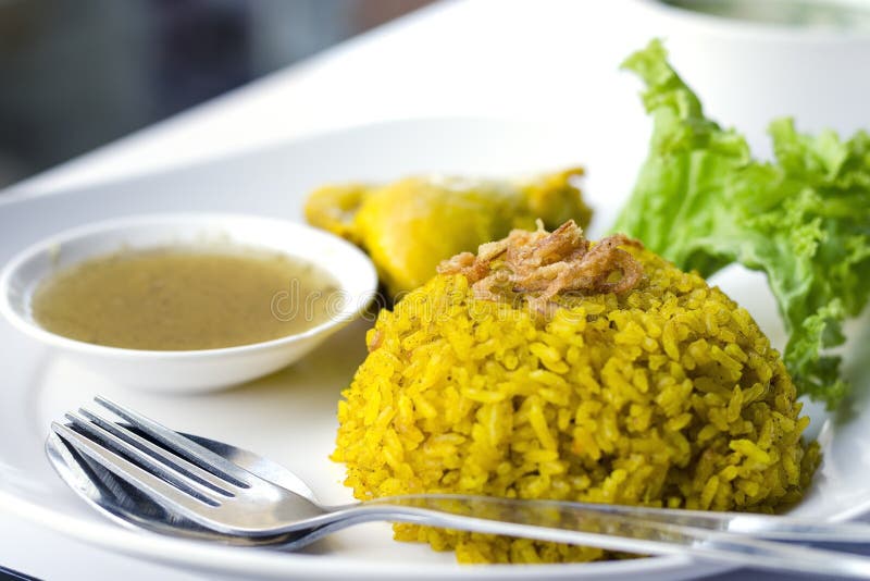Chicken Biryani with Green Chutney Stock Image Image of biryani