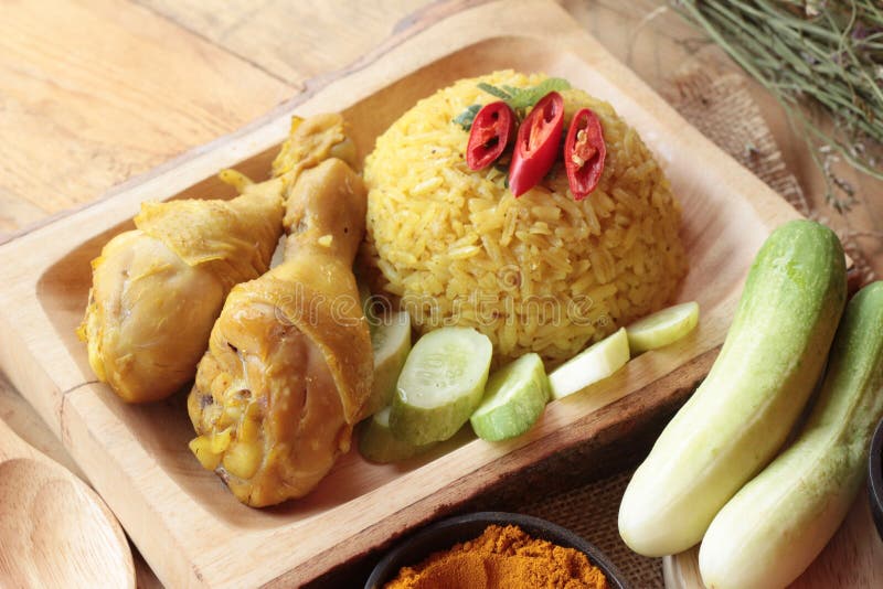 Chicken Biryani with Rice Delicious and Sauce. Stock Image Image of