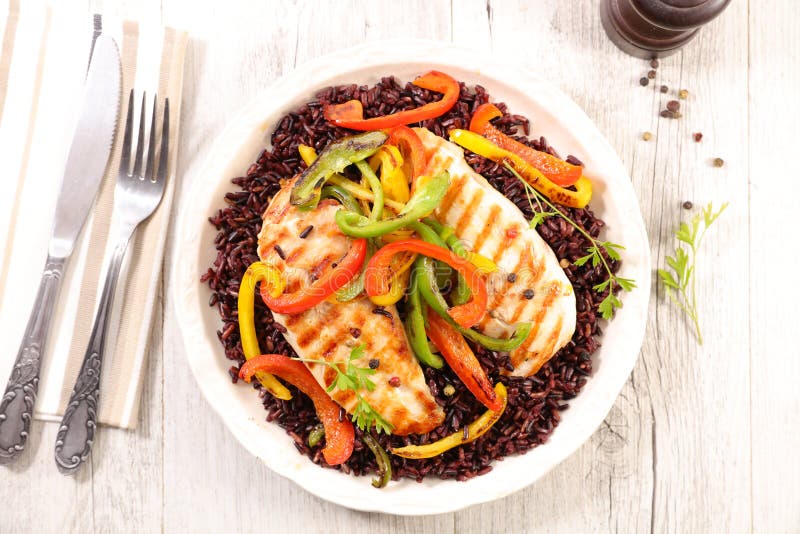 Chicken Breast with Bell Pepper Stock Photo Image of cuisine, lunch