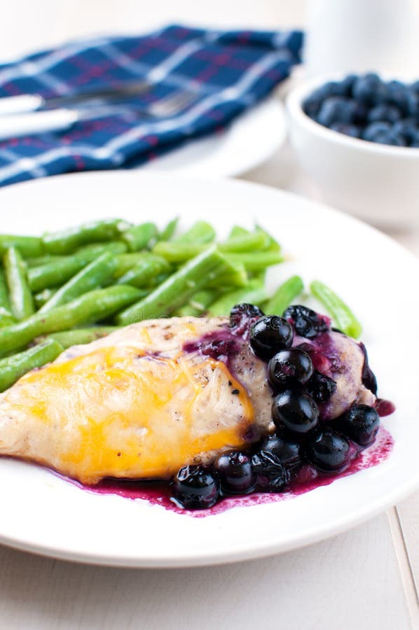 Chicken Breast in Blueberry Sauce with Cheese Stock Photo Image of organic, purple 27955342