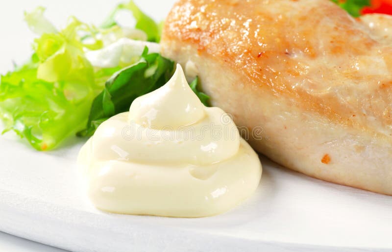 Chicken Breast Fillet with Mayonnaise Stock Image Image of sauce