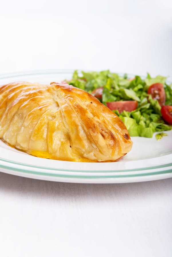 Chicken Breast in French Pastry with Fresh Salad Stock Photo Image of