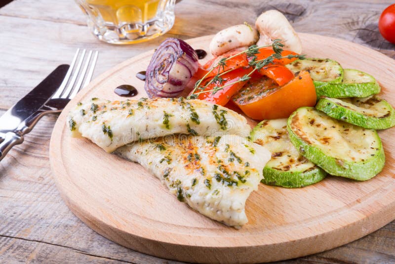 Chicken Breast with Grilled Vegetables Stock Photo Image of baked