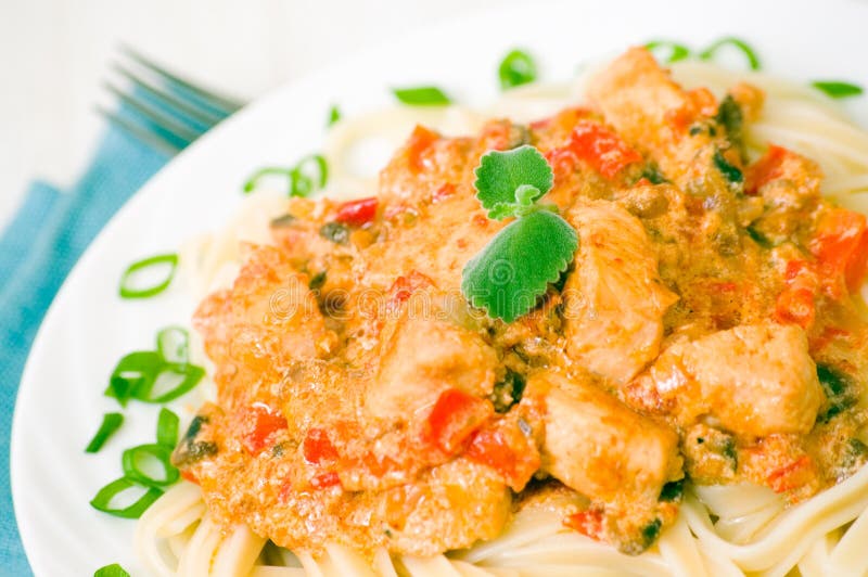 Chicken breast with pasta stock image. Image of mediterranean - 26841175