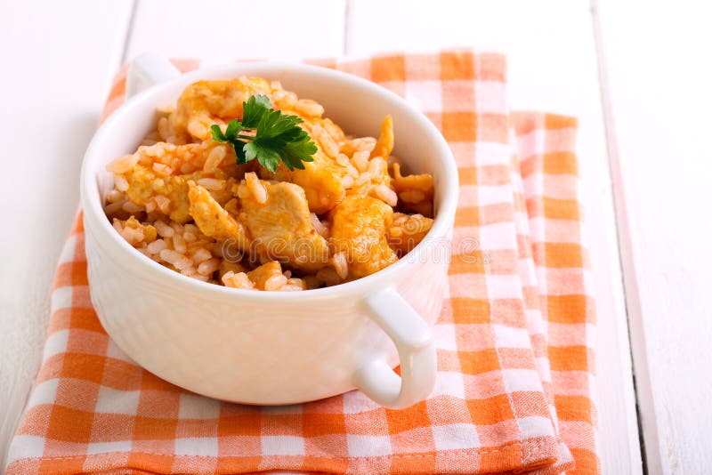 Chicken breast and rice stock image. Image of comfort - 68529527
