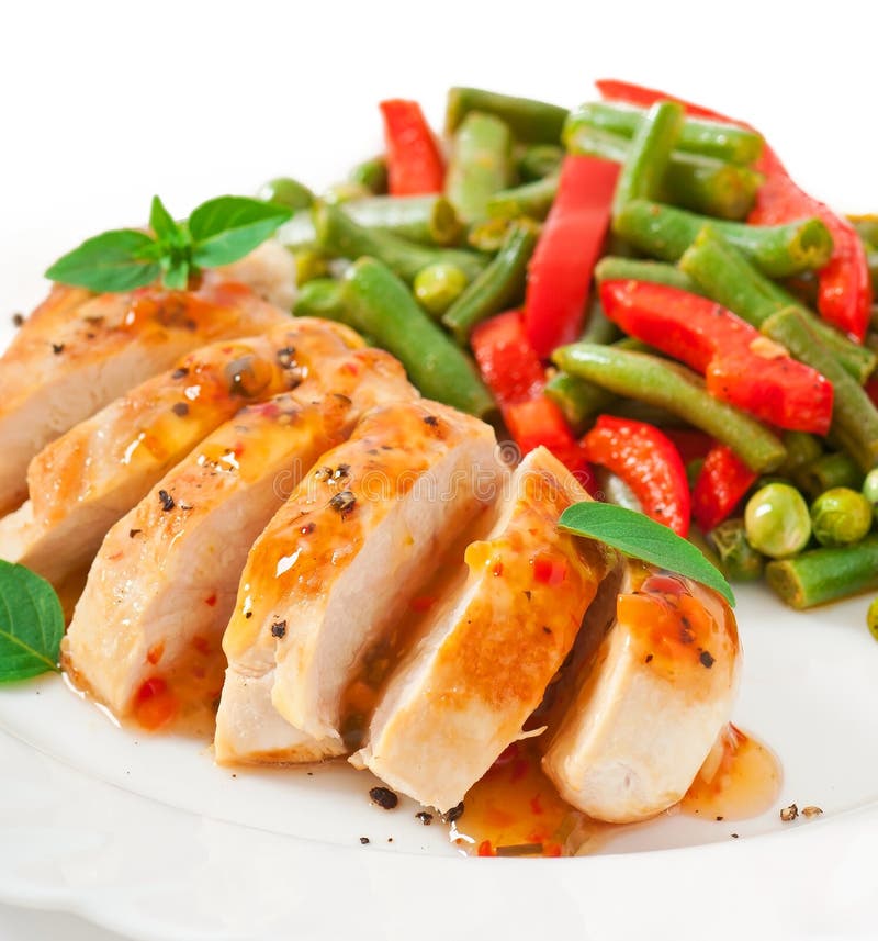 Chicken Breast with Vegetables Stock Image - Image of chicken, dinner