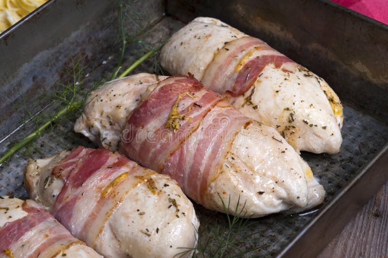 Chicken Breast Wrapped in Ham Stock Photo Image of rosemary, parma