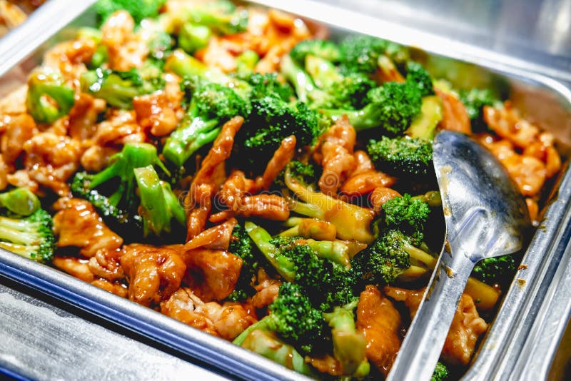 Buffet Chicken Stick, Sauce, Seafoof, Hot Dog Fried and Grilled Stock