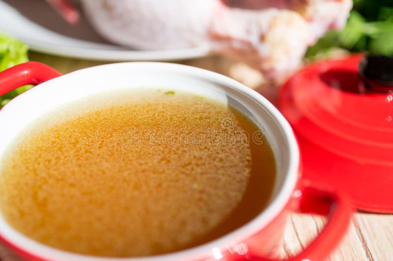 Chicken Broth, Bouillon, Clear Soup. Stock Photo Image of ingredient