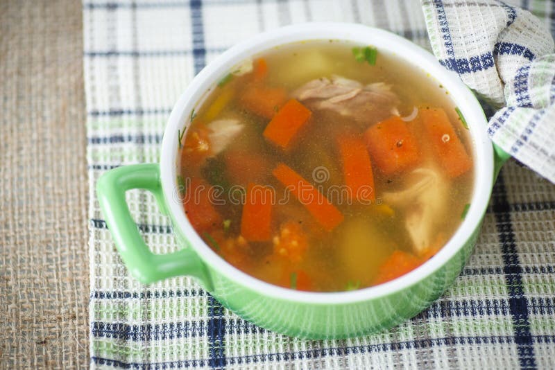 Chicken Broth Cooked with Vegetables Stock Image - Image of broth