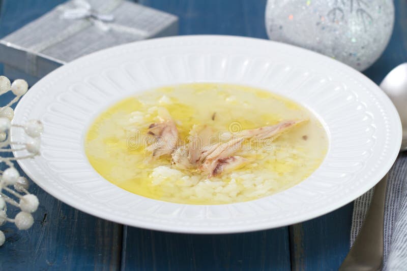 Chicken Broth with Dried Crust Stock Photo Image of dried, plate