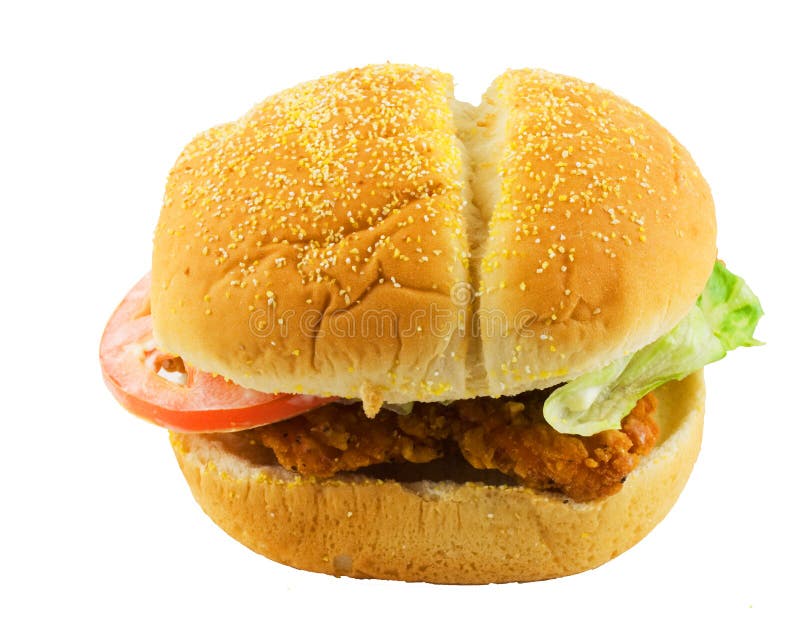 Chicken sandwich with tomato and lettuce