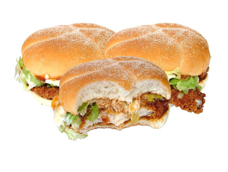 Fried chicken burgers. Crispy diet stock images, royalty-free photos and pictures