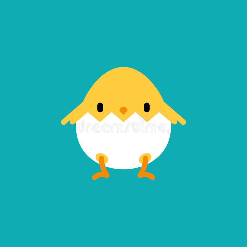 Chicken Cartoon Cute Isolated. Little Chicken Vector Illustration Stock ...