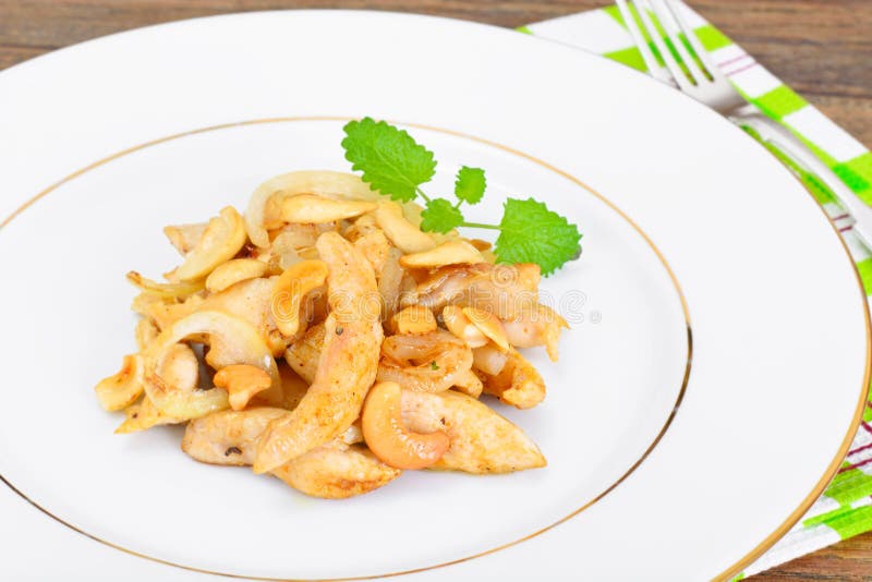 Chicken with Cashew Nuts and Soy Sauce. Asian Cuisine. Staple, lunch.