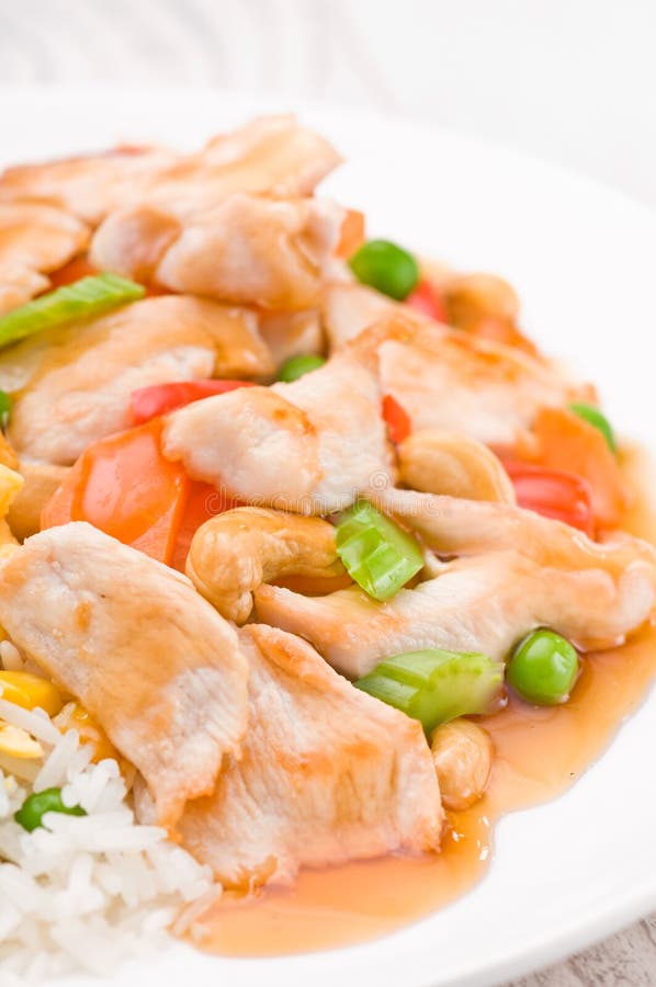 Chicken Cashew Rice dish stock photo. Image of dinner - 57026730