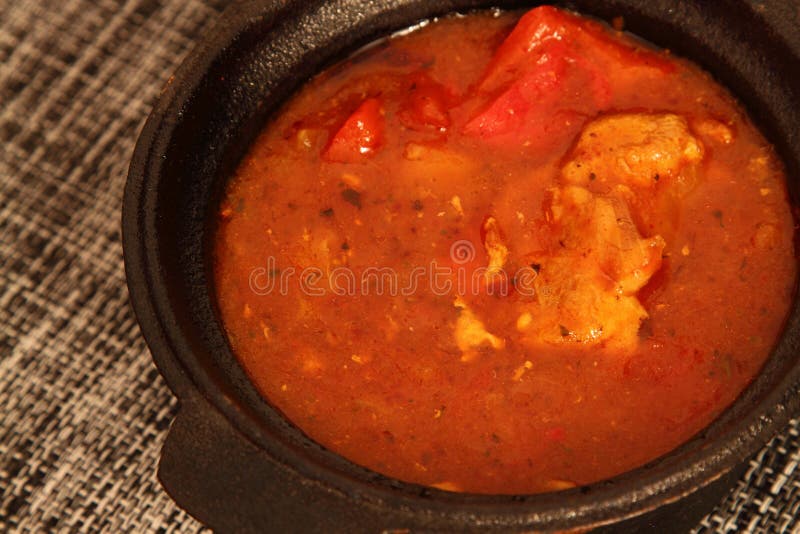 Chicken Casserole with a Paprika and Tomato Sauce Stock Photo Image