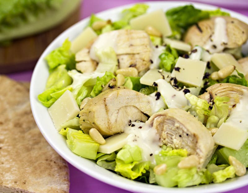 Chicken ceasar salad stock photo. Image of chicken, green 88115270