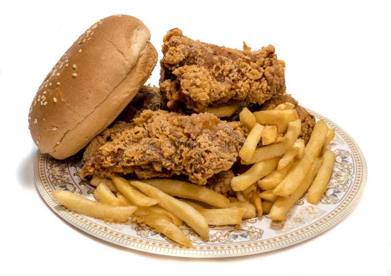 Chicken with chips stock photo. Image of kentucky, chicken 85418608