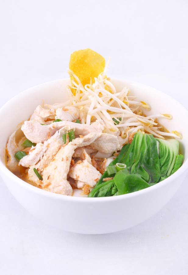 Chicken Clear Noodle Soup with Wonton. Stock Image - Image of carrot ...