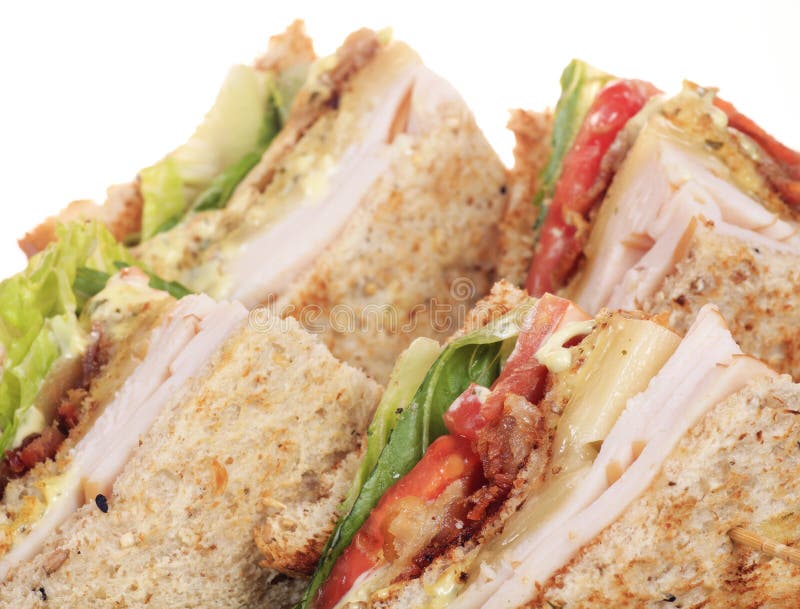 Chicken club sandwich isolated