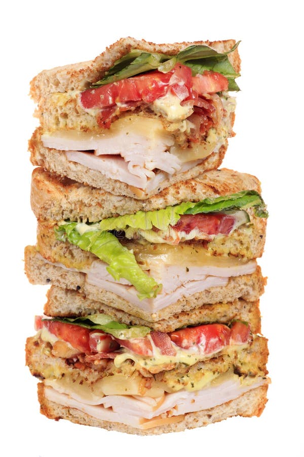 Chicken club sandwich isolated