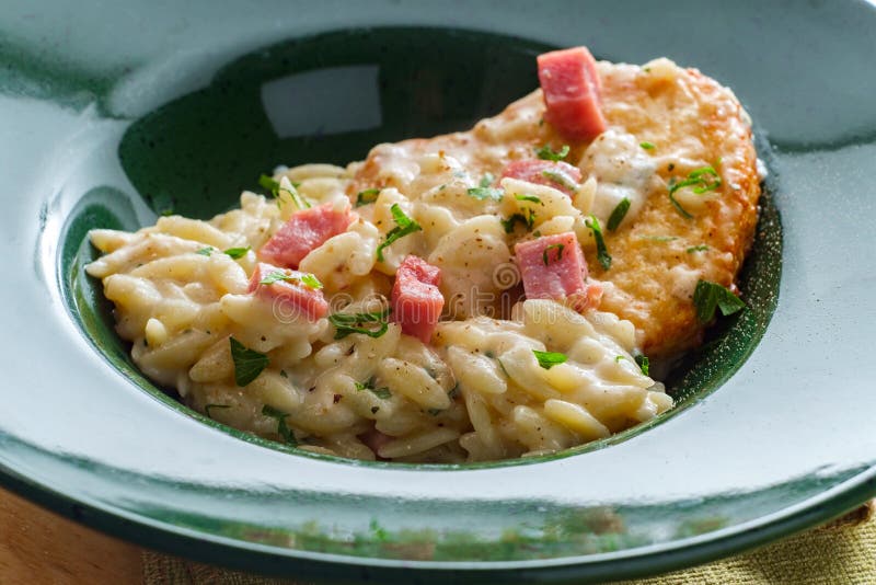 Chicken Cordon Bleu Risotto Stock Image Image of cheese, meat 152977051