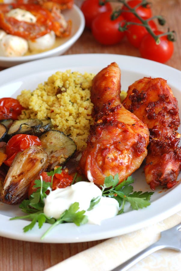 Chicken with couscous stock photo. Image of barbeque 14643606