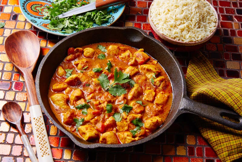 Chicken Curry Indian Recipe Basmati Rice Stock Image Image of rice