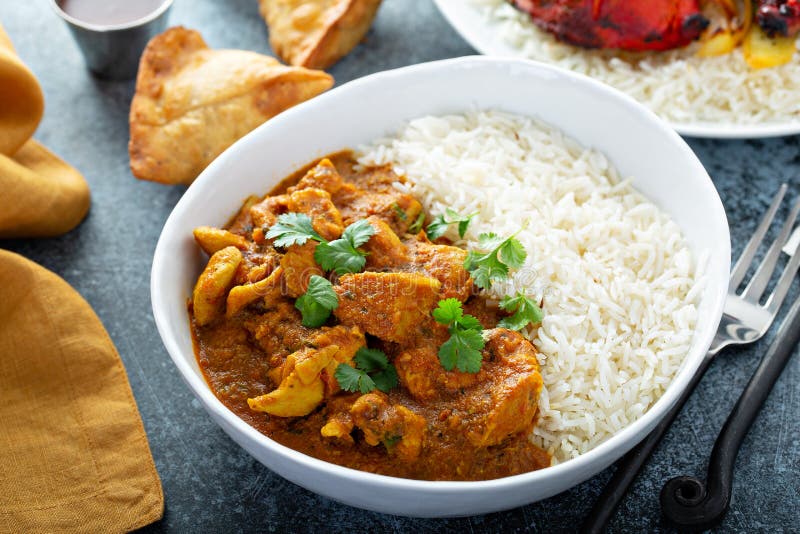 Chicken Curry with Jasmine Rice Stock Image - Image of asia, coriander ...